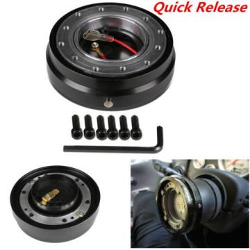 Universal Black Quick Release Kit Racing Steering Wheel 6 Hole Bolt Ball Bearing