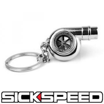 CHROME  METAL SPINNING TURBO BEARING KEYCHAIN KEY RING/CHAIN FOR CAR/TRUCK/SUV C