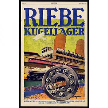Antique Print-ADVERTISING-RIEBE-SKF-BALL BEARINGS-BERLIN-TRAIN-CAR-Motor-1917