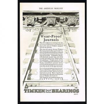 1927 Timken Bearings Wear Proof Journal Railroad Car Print Ad