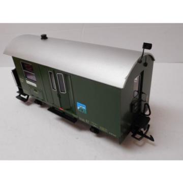 LGB 41520 DR Green Baggage Car w Lights &amp; Ball-bearing Metal Wheels G Scale
