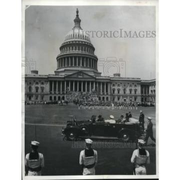 1940 Press Photo Car bearing King George VI &amp; President Roosevelt passing Capito