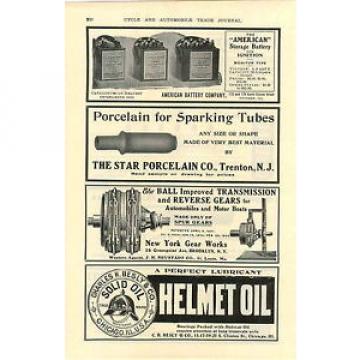 1905 AD Helmet Logo Motor Oil CH Besly &amp; Co Bearing Auto Car Automobile