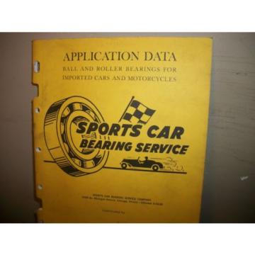 SPORTS CAR BEARING SERVICE, APPLICATION DATA,BALL&amp; ROLLER BEARINGS