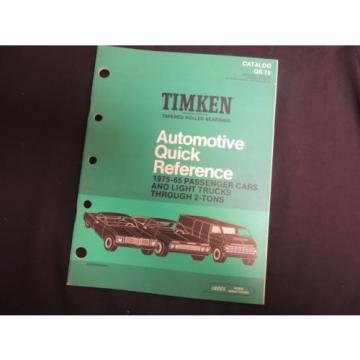 1975-65 Timken Tapered Roller Bearings Quick Reference Car Light Truck