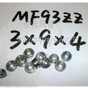 10pcs) MF93 3X9X4 Flanged 3*9*4 mm bearings Miniature Ball Radial Bearing MF93ZZ