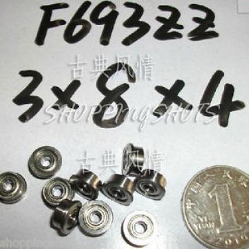 10) F693ZZ 3x8x4 Flanged 3*8*4 mm F693Z Miniature Ball Radial Bearing F693 ZZ 2Z