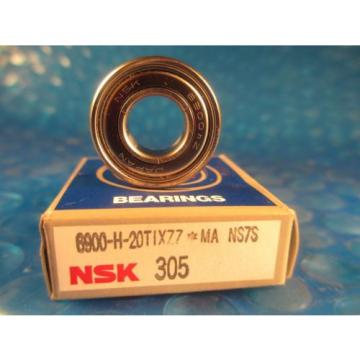 NSK 6900-H-20T1XZZ, 6900 H ZZ, 6900H ZZ, Single Row Radial Bearing