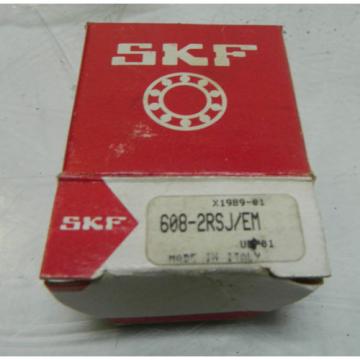 New SKF Single Row Radial Ball Bearing, # 608-2RSJ/EM, WARRANTY