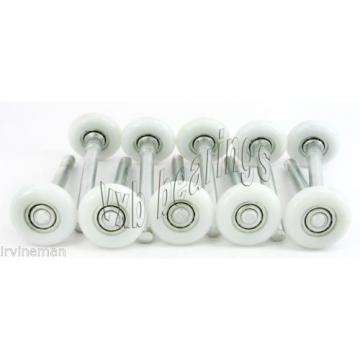 46mm Nylon wheel Combined with 114mm Axle 10pcs Deep Groove Radial Ball Bearings