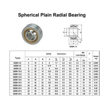 New GEBK14S PB14 Bearing Spherical Plain Radial Bearing 14x34x19mm 14*34*19 mm