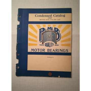 1929 PMB Motor Bearings Catalog Guide Book