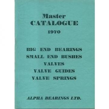 Alpha Bearings Ltd of Dudley original master Catalogue 1970 Motor Cycle Bearings