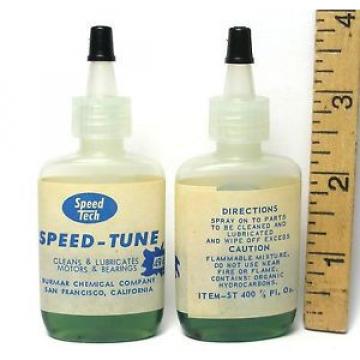 1960s Vintage Speed Tech Motor Bearings Cleaner Lubricates Tune Up USA 3/8oz. Bk