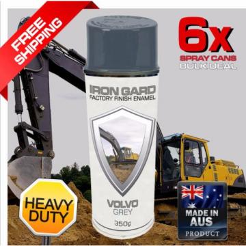 6x IRON GARD Spray Paint VOLVO GREY Excavator Digger Dozer Loader Bucket Attach