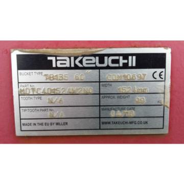 Takeuchi TB135 60&#034; 1524mm excavator grading Bucket D/W127 Pin40 c/c195, £300+vat