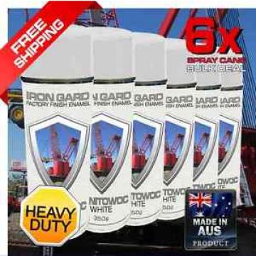 6x IRON GARD Spray Paint MANITOWOC WHITE Crane Excavator Skid Dozer Loader Truck