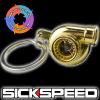 GOLD METAL SPINNING TURBO BEARING KEYCHAIN KEY RING/CHAIN FOR CAR/TRUCK/SUV C