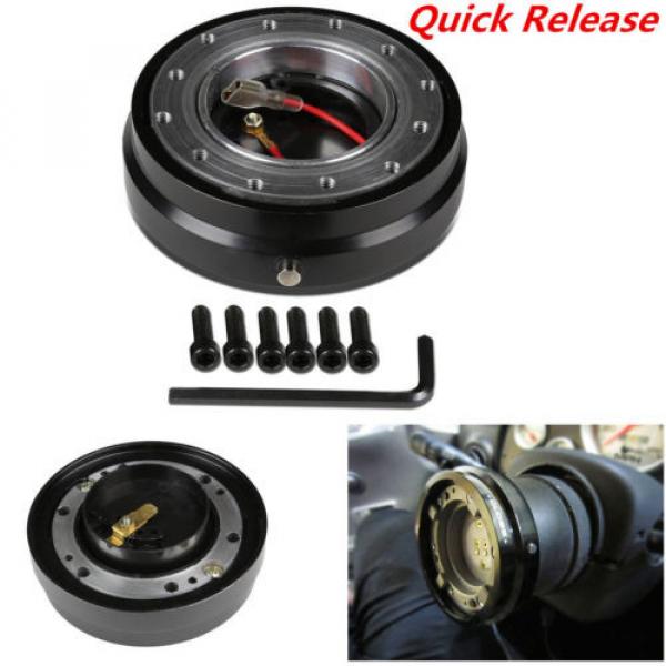 Universal Black Quick Release Kit Racing Steering Wheel 6 Hole Bolt Ball Bearing #1 image