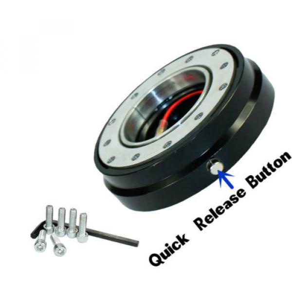 Universal Black Quick Release Kit Racing Steering Wheel 6 Hole Bolt Ball Bearing #3 image