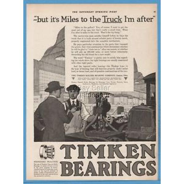 1920 Timken Bearings Roller Bearing Canton Car Mechanic Shop Art Ad #1 image
