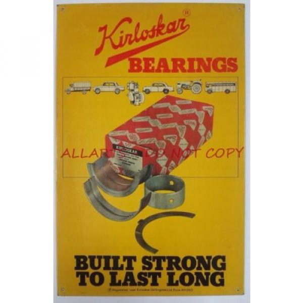 India Vintage Tin Sign KIRLOSKAR AUTOMOBILE BEARINGS 56174 #1 image