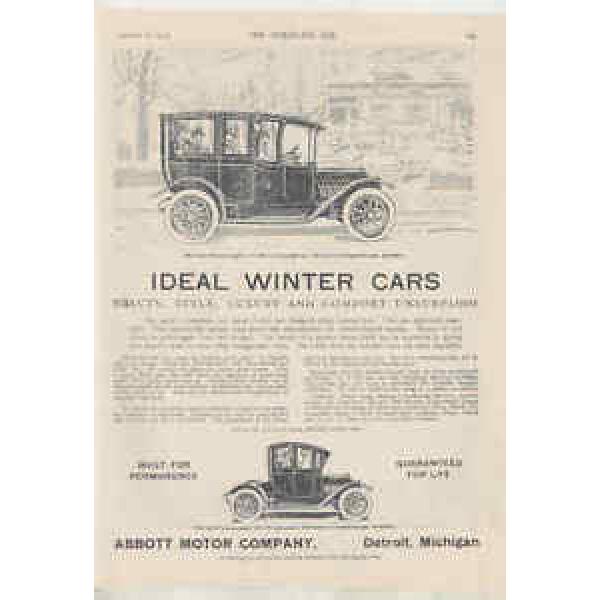 1913 Abbott Ideal Winter Cars Automobile Ad Schafer Ball Bearings ma0320 #1 image