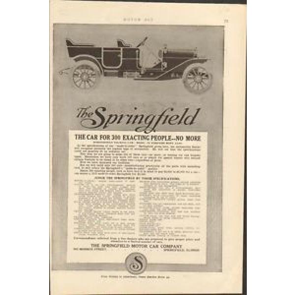 1910 Springfield Motor Car Springfield IL Auto Ad Timken Roller Bearing Co ma999 #1 image