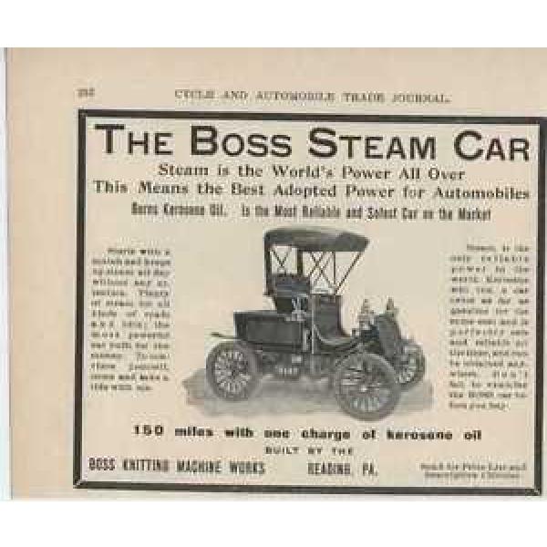 1905 Boss Steam Car Reading PA Auto Ad Timken Roller Bearing Canton OH ma5027 #1 image