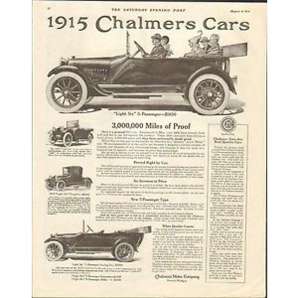 1915 Chalmers 6 Detroit MI Auto Ad Timken Roller Bearing Co mc1074 #1 image
