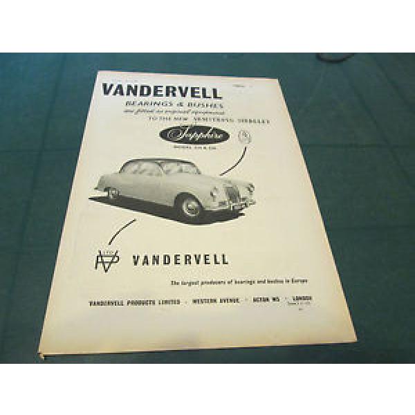 (#)  VINTAGE MOTORING ADVERT VANDERVELL BEARINGS 26TH OCTOBER 1955 #1 image