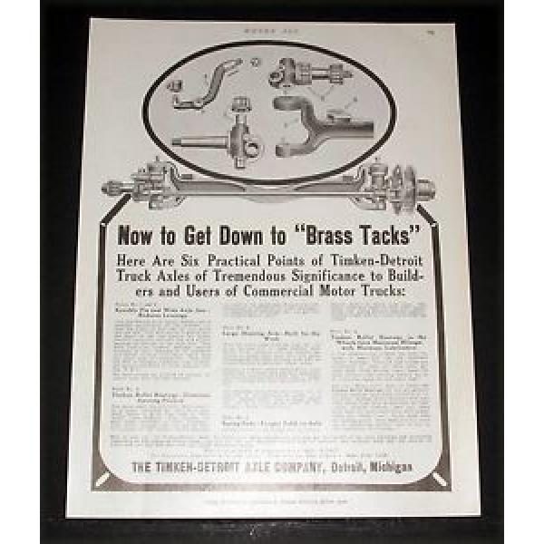 1910 OLD MAGAZINE PRINT AD, TIMKEN ROLLER BEARINGS, TAKING CARE OF END THRUST! #1 image