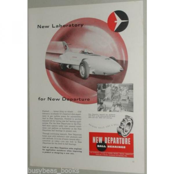 1954 New Departure Ball Bearings advertisement, GM Firebird gas turbine car #1 image