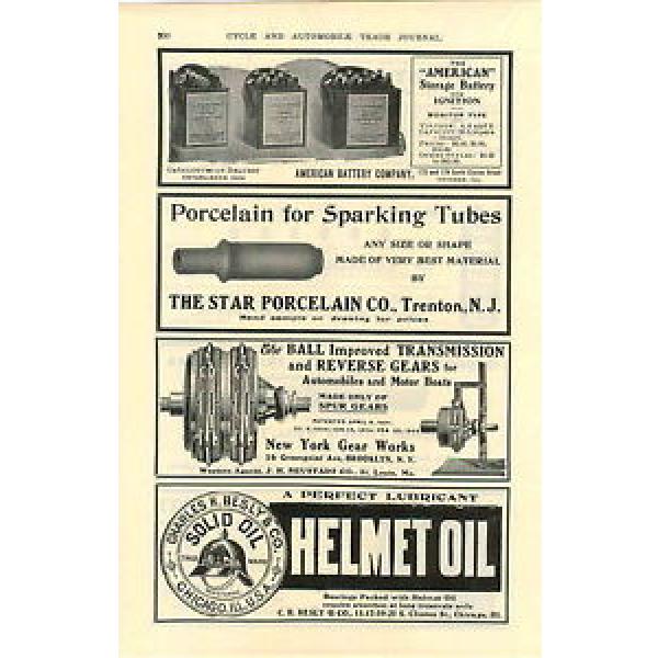 1905 AD Helmet Logo Motor Oil CH Besly &amp; Co Bearing Auto Car Automobile #1 image