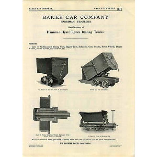 1923 ADVERT Mining Baker Railroad Car Co Harriman Hyatt Roller Bearing Trucks #1 image