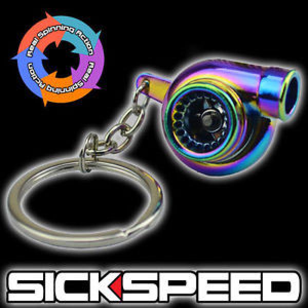 NEO CHROME METAL SPINNING TURBO BEARING KEYCHAIN KEY RING/CHAIN FOR CAR/TRUCK E #1 image