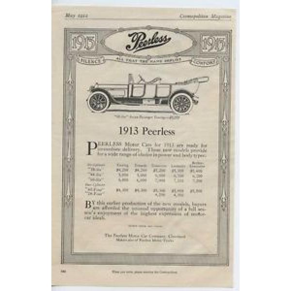 1913 Peerless Model 48 Cleveland OH Auto Ad Timken Roller Bearing mc3340 #1 image