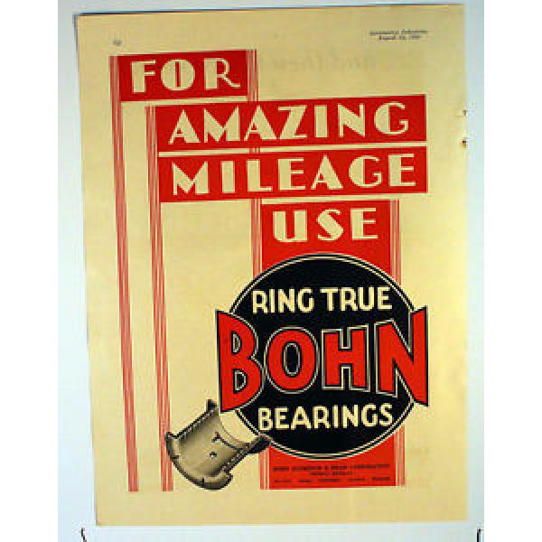 Vintage 1929 Bohn Ring True Bearings Aluminum Brass Automotive Industries  Ad #1 image