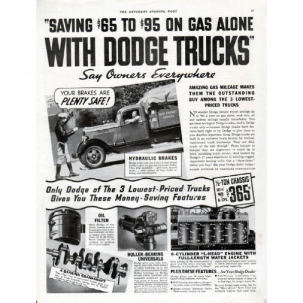 1935 Dodge Truck Ad -6 Cyl.&#034;L&#034; Head, Hydralic Brakes, 4 Bearing Crankshaft--t767 #1 image