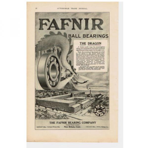 1919 AD FAFNIR BALL BEARINGS NEW BRITAIN, CONN. STAR, HAND MADE EXTRA PLY TIRE #1 image