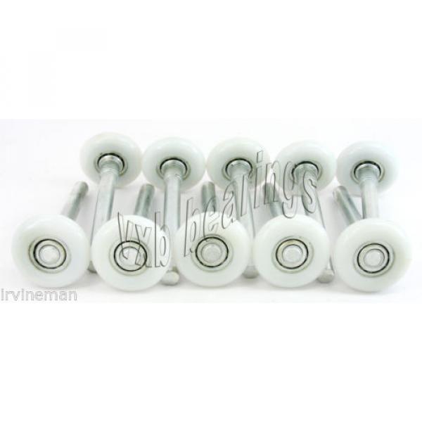 46mm Nylon wheel Combined with 114mm Axle 10pcs Deep Groove Radial Ball Bearings #2 image