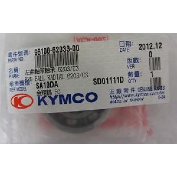 Genuine Kymco Ball Bearing Radial 6203 PN96100-62033-00 Suits Super 8-50 2011-12 #1 image
