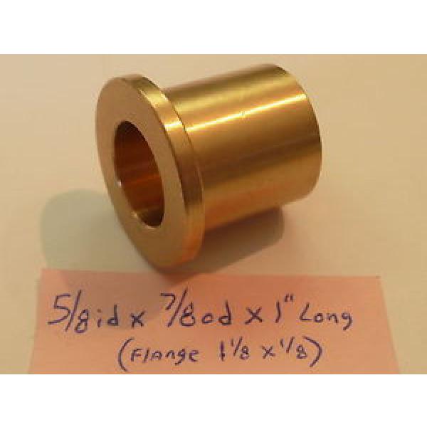 Bronze Flange Bushing Bearing New 5/8&#034; id x 7/8&#034; od  x 1 Brass Engine Motor F40 #1 image
