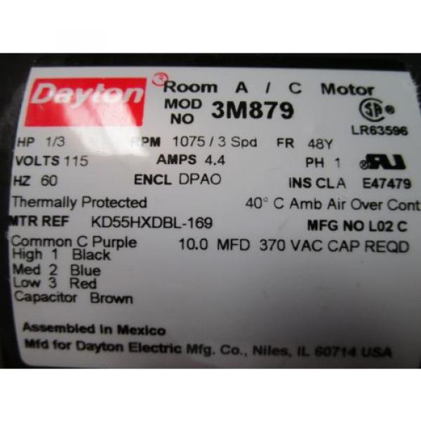 Dayton 3M879 Watt Trimmer, 1/3 HP Room Air Conditioner Motor, Grainger #2 image