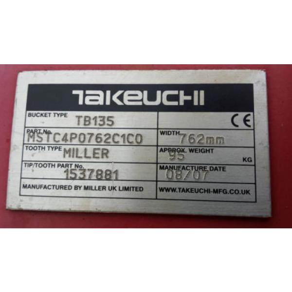 Takeuchi TB135 30&#034; 750 mm excavator digging Bucket D/W125 Pin40 c/c190, £200+vat #3 image
